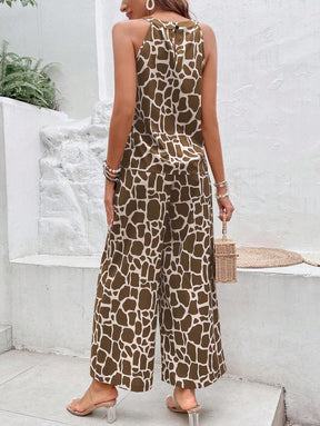 Breezaya™ 2 peças/Conjunto Regata com Estampa Geométrica e Calça