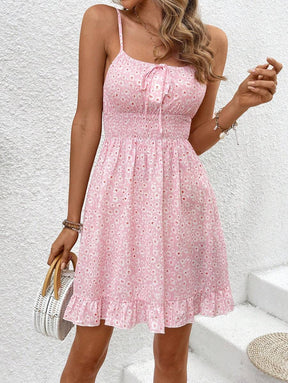 Breezaya™ Vestido casual de alça do tipo spaghetti com estampa all-over para férias