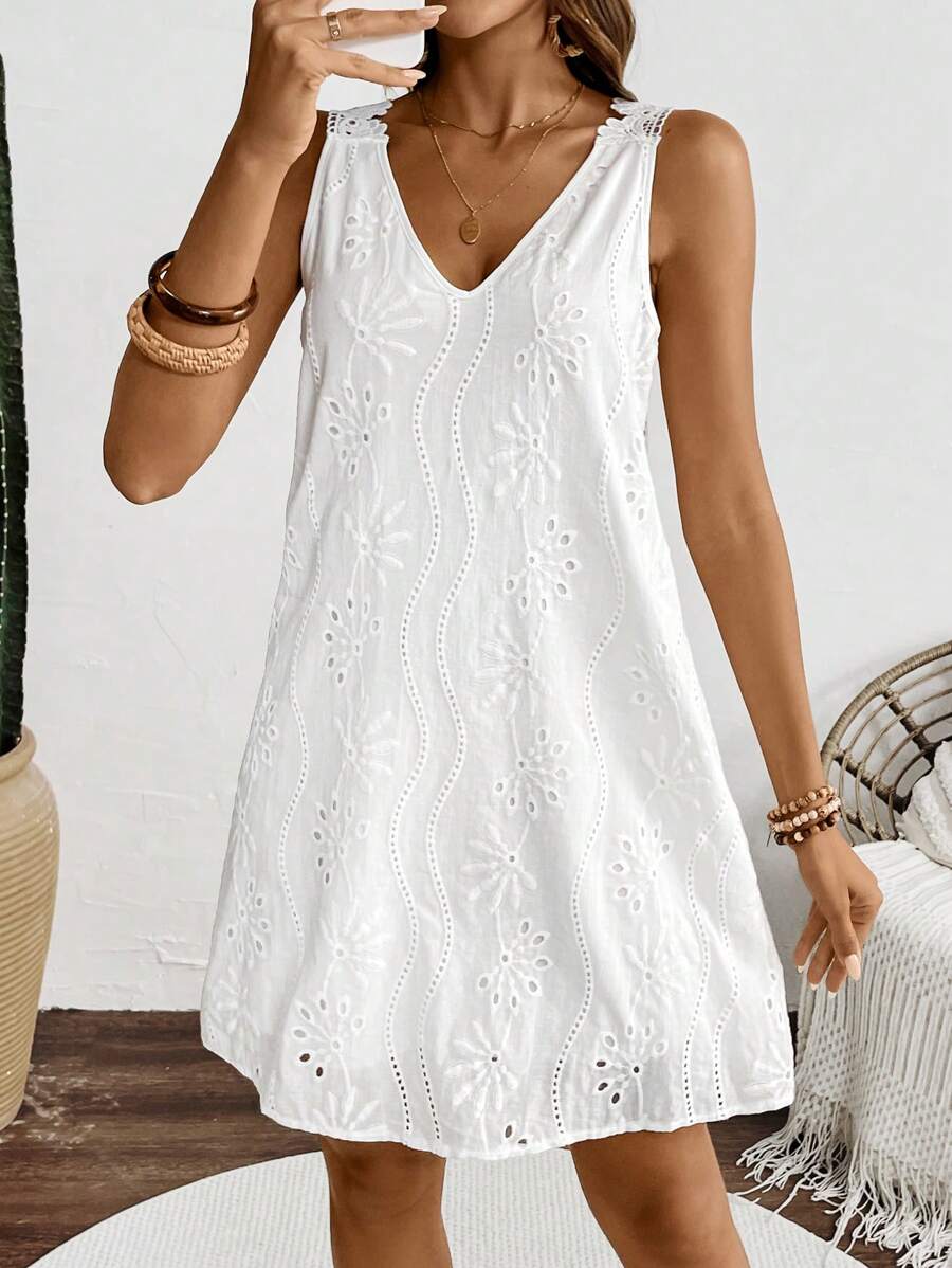 Breezaya™ Vestido Simples e Sólido para Uso Diário Sem Mangas, Roupas de Praia e Férias para Mulheres