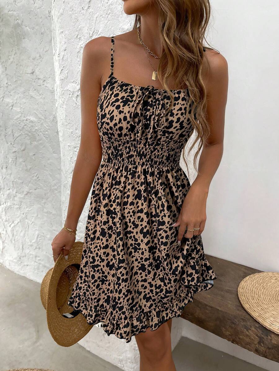 Breezaya™ Vestido casual de alça do tipo spaghetti com estampa all-over para férias