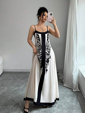 Breezaya™ Vestido Casual Floral Estilo Novo com Alças Finas para Mulheres, Fashion Férias