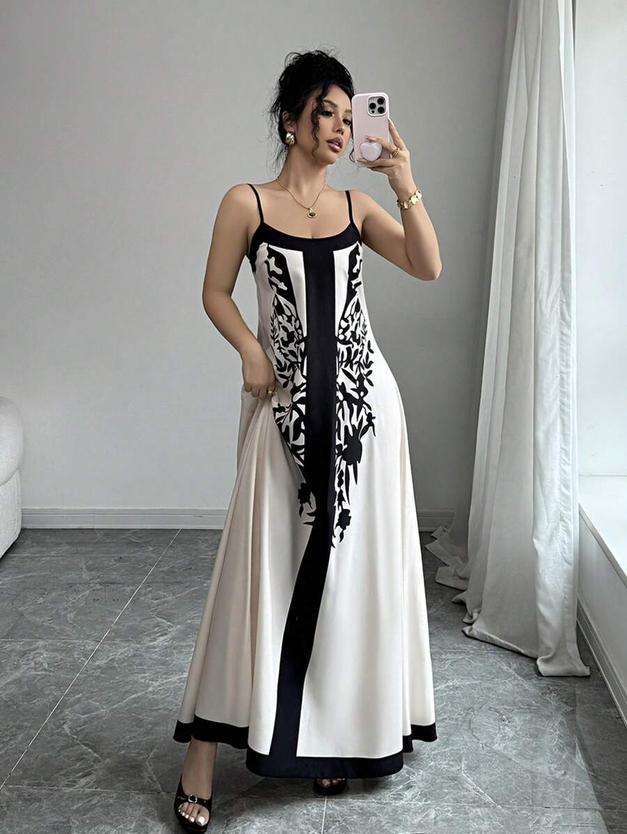 Breezaya™ Vestido Casual Floral Estilo Novo com Alças Finas para Mulheres, Fashion Férias