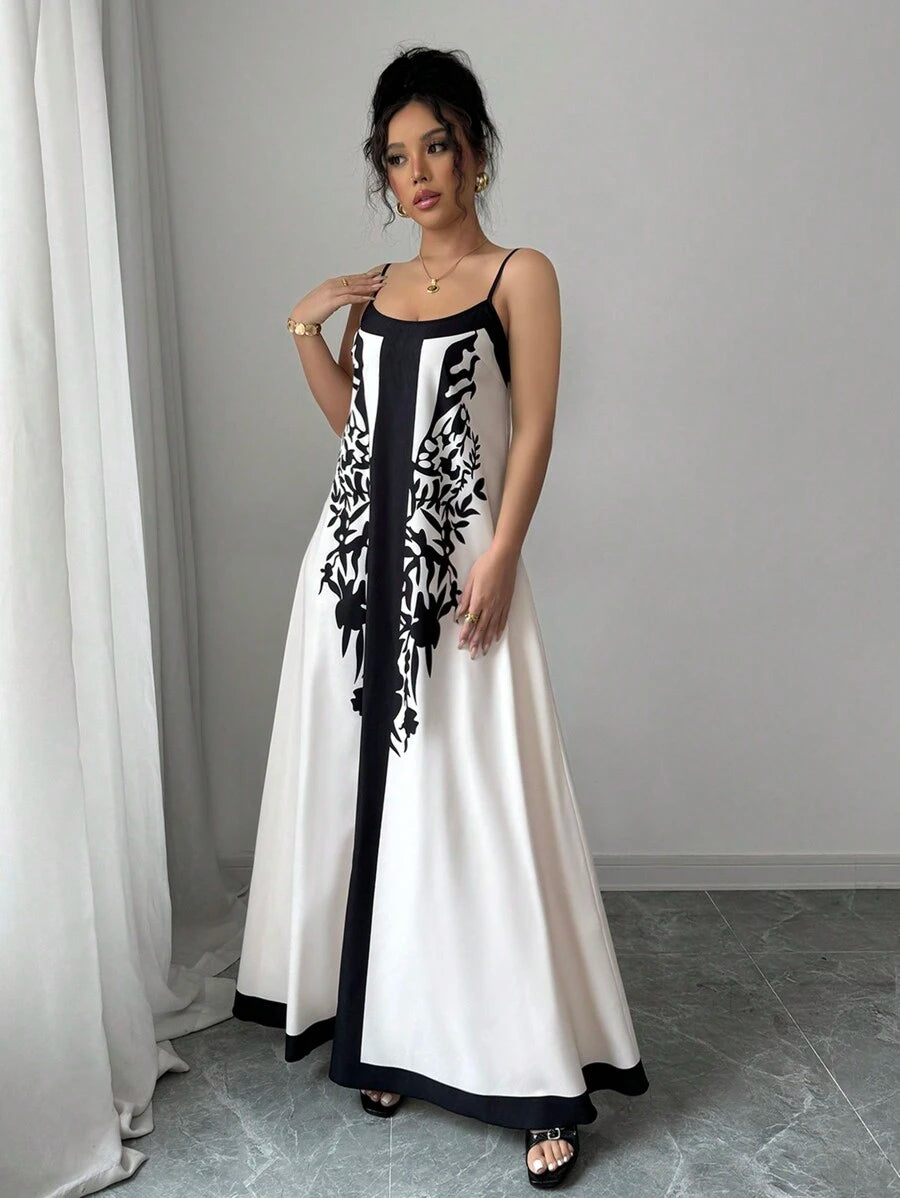 Breezaya™ Vestido Casual Floral Estilo Novo com Alças Finas para Mulheres, Fashion Férias