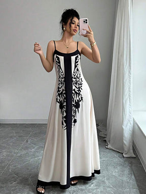 Breezaya™ Vestido Casual Floral Estilo Novo com Alças Finas para Mulheres, Fashion Férias