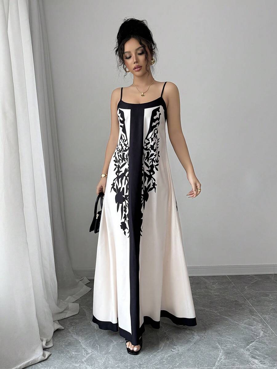 Breezaya™ Vestido Casual Floral Estilo Novo com Alças Finas para Mulheres, Fashion Férias