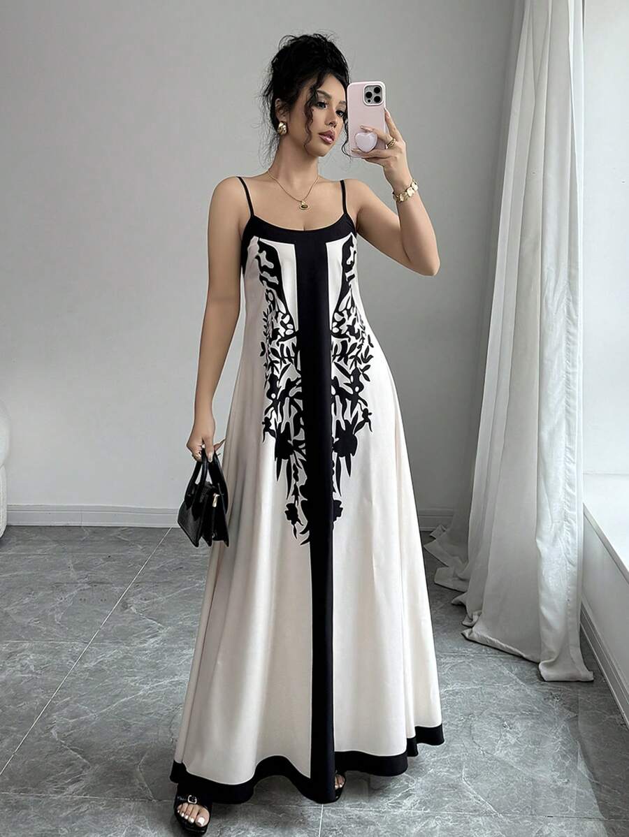 Breezaya™ Vestido Casual Floral Estilo Novo com Alças Finas para Mulheres, Fashion Férias