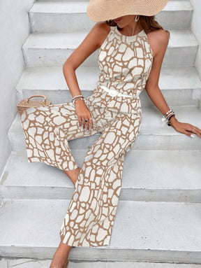 Breezaya™ 2 peças/Conjunto Regata com Estampa Geométrica e Calça