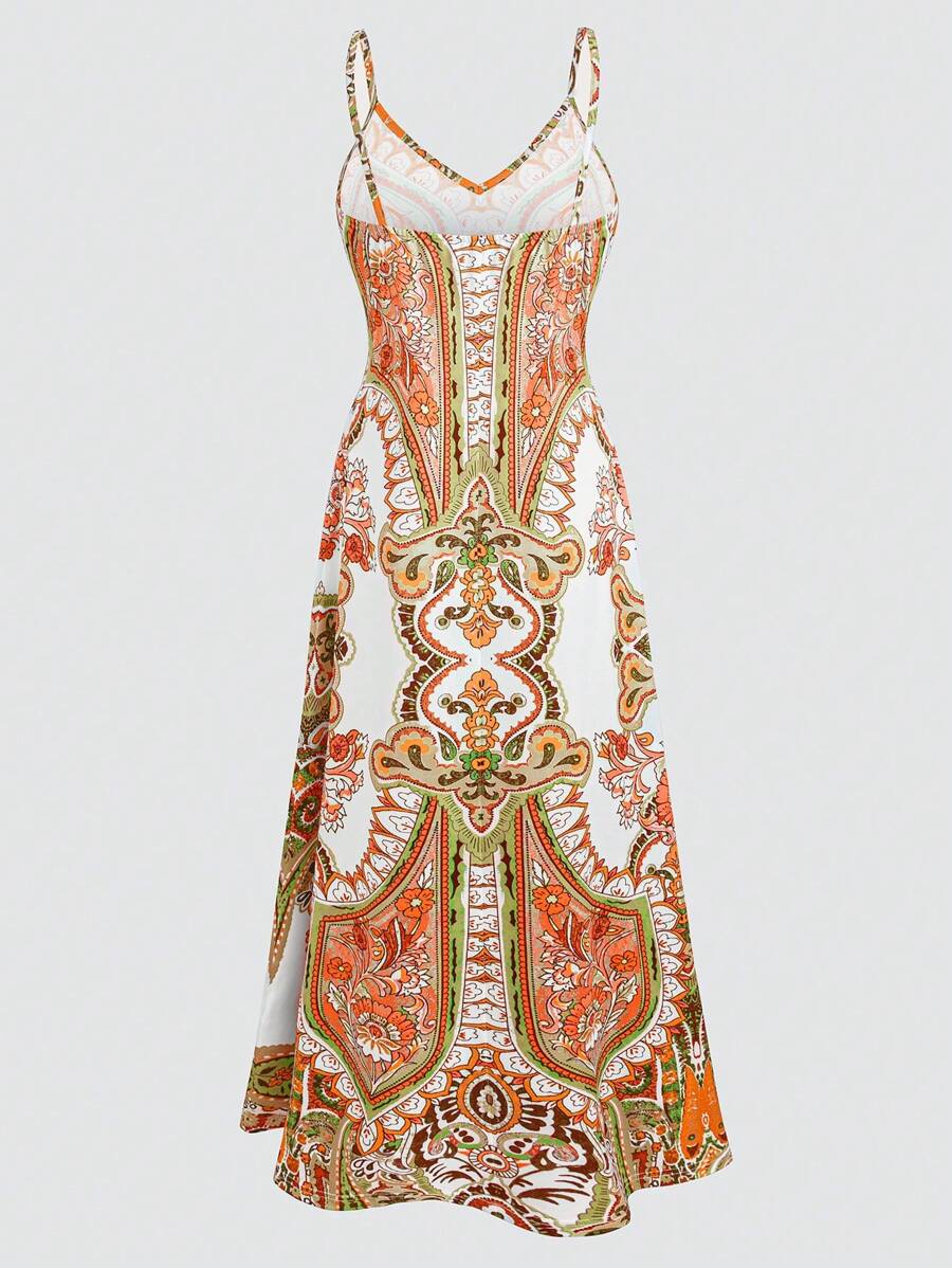 Breezaya™ Vestido Camiseta com Estampa Completa para Verão, Vestido Longo para Férias e Praia, Roupas Femininas