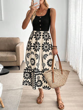 Breezaya™ Vestido de Corpo Colante Sem Mangas com Estampa Floral Mesclada, Estilo de Férias Feminino