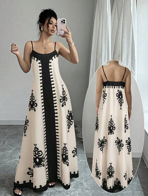 Breezaya™ Vestido Casual Floral Estilo Novo com Alças Finas para Mulheres, Fashion Férias