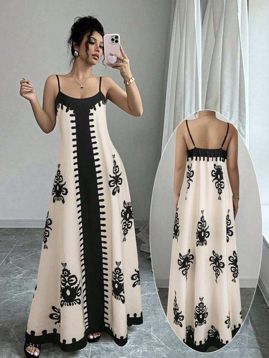 Breezaya™ Vestido Casual Floral Estilo Novo com Alças Finas para Mulheres, Fashion Férias