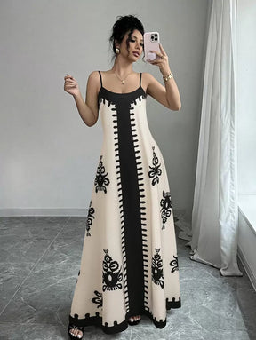 Breezaya™ Vestido Casual Floral Estilo Novo com Alças Finas para Mulheres, Fashion Férias