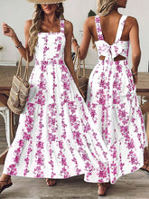 Breezaya™ Vestido Casual, Sem Mangas, Design de Cintura com Estampa Azul e Branca