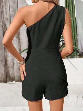 Breezaya™ Macaquinho Feminino de Cor Sólida Sem Mangas, Vestimenta Casual de Férias