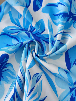 Breezaya™ Vestido Cropped Mini com Busto Franzido e Amarração Frontal em Estampa Floral Miúda Feminino