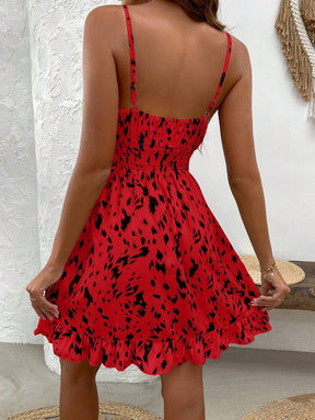 Breezaya™ Vestido casual de alça do tipo spaghetti com estampa all-over para férias