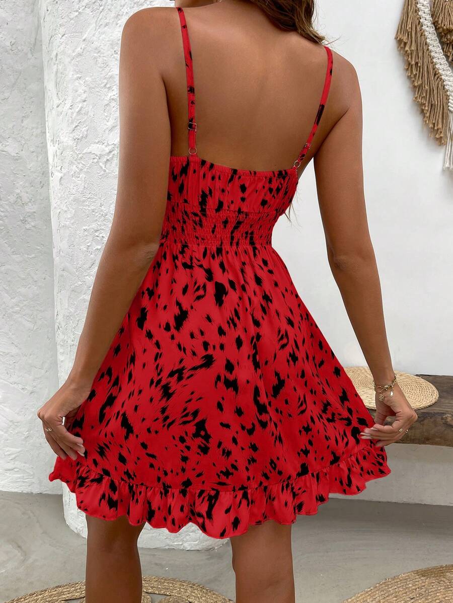 Breezaya™ Vestido casual de alça do tipo spaghetti com estampa all-over para férias