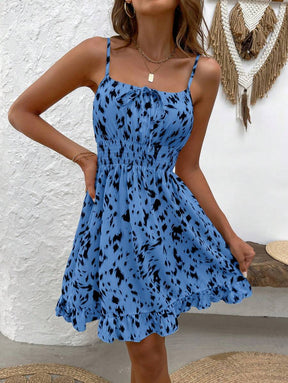 Breezaya™ Vestido casual de alça do tipo spaghetti com estampa all-over para férias