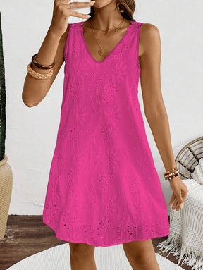 Breezaya™ Vestido Simples e Sólido para Uso Diário Sem Mangas, Roupas de Praia e Férias para Mulheres