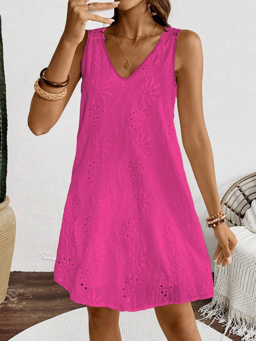 Breezaya™ Vestido Simples e Sólido para Uso Diário Sem Mangas, Roupas de Praia e Férias para Mulheres