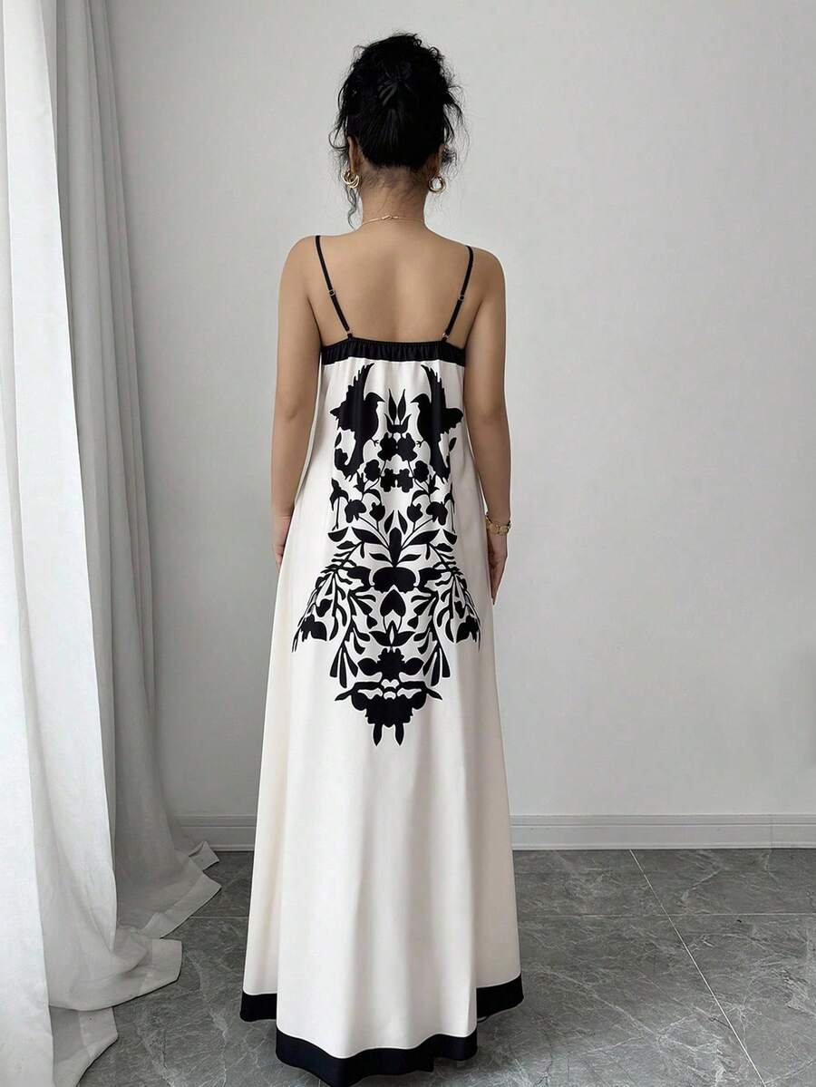 Breezaya™ Vestido Casual Floral Estilo Novo com Alças Finas para Mulheres, Fashion Férias