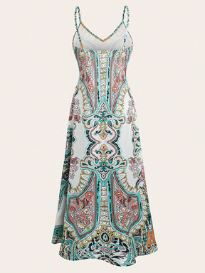 Breezaya™ Vestido Camiseta com Estampa Completa para Verão, Vestido Longo para Férias e Praia, Roupas Femininas